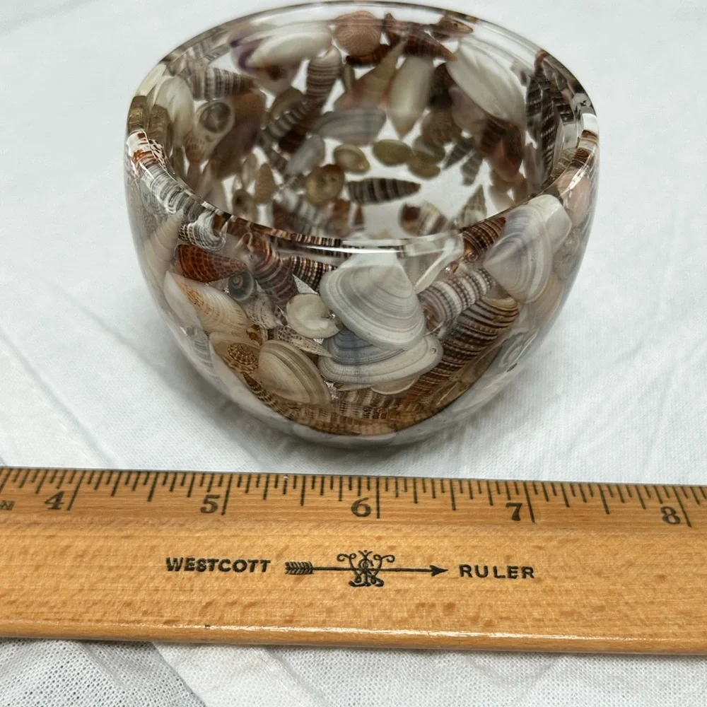 Shell and resin contemporary functional art pieces for the vanity or office